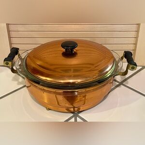 Vintage Pyrex Elegant Copper Casserole Dish with Lid